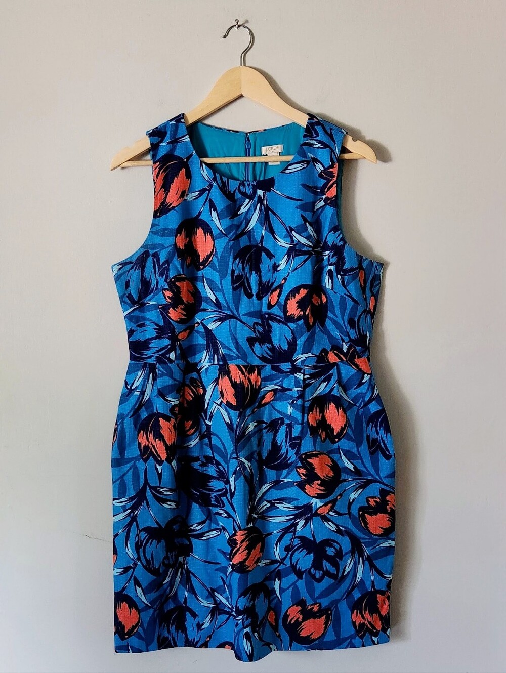 J. Crew Textured Cotton Tulip-Print Dress Sz 12